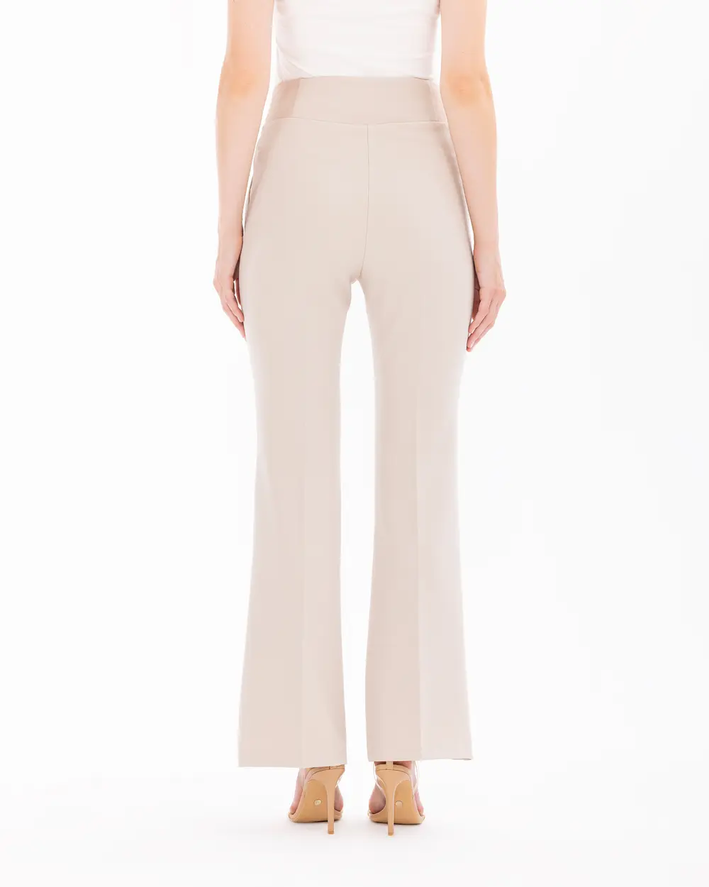 Wide Leg Pants with Half Elastic Waist