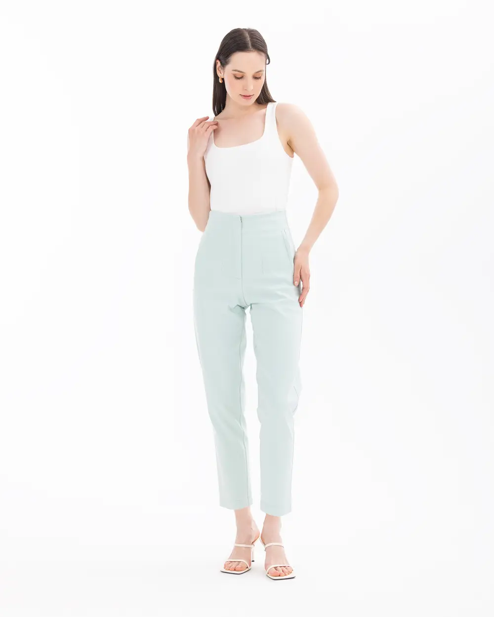 Narrow Leg Trousers with Pockets