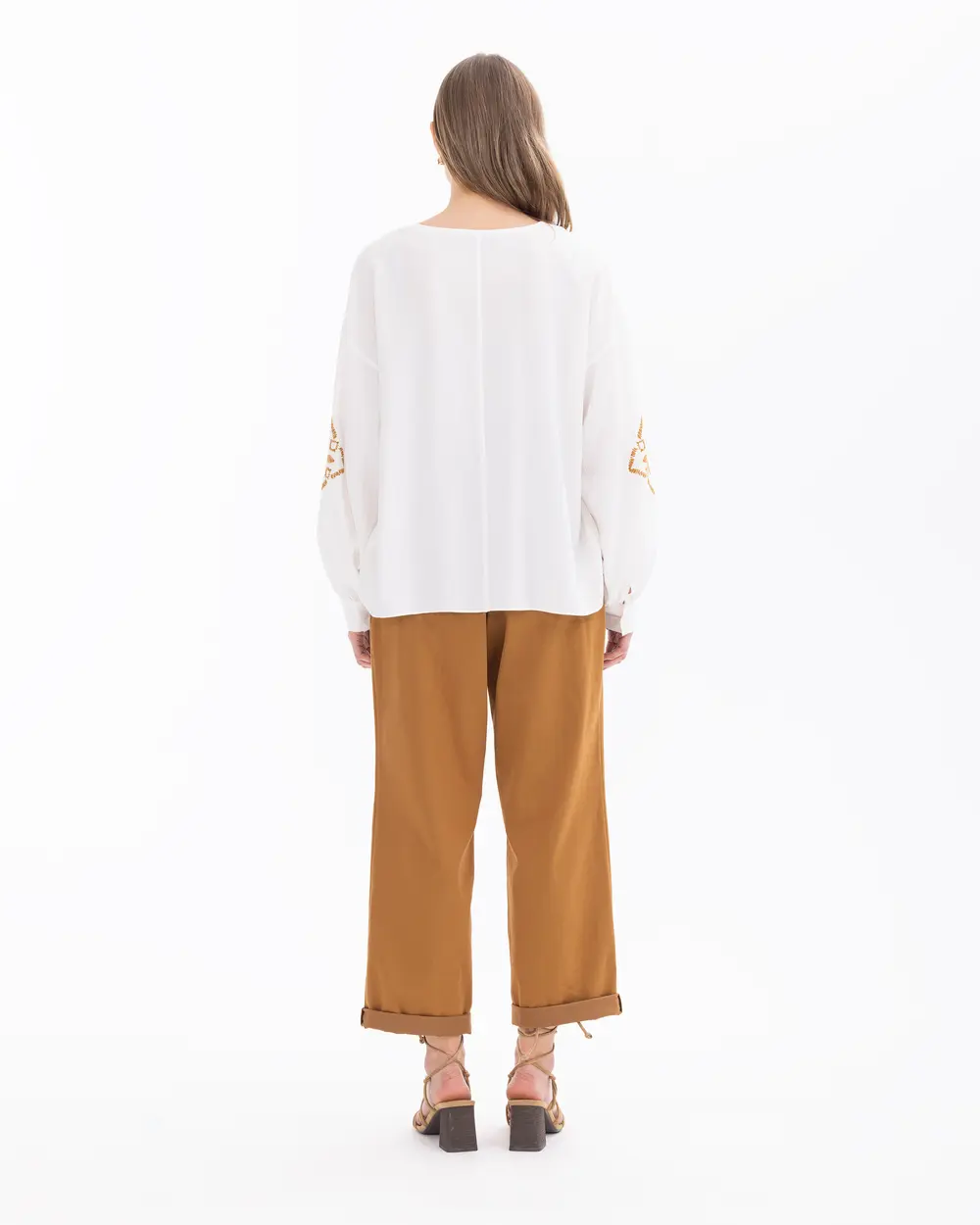 Belted Ankle Length Pants