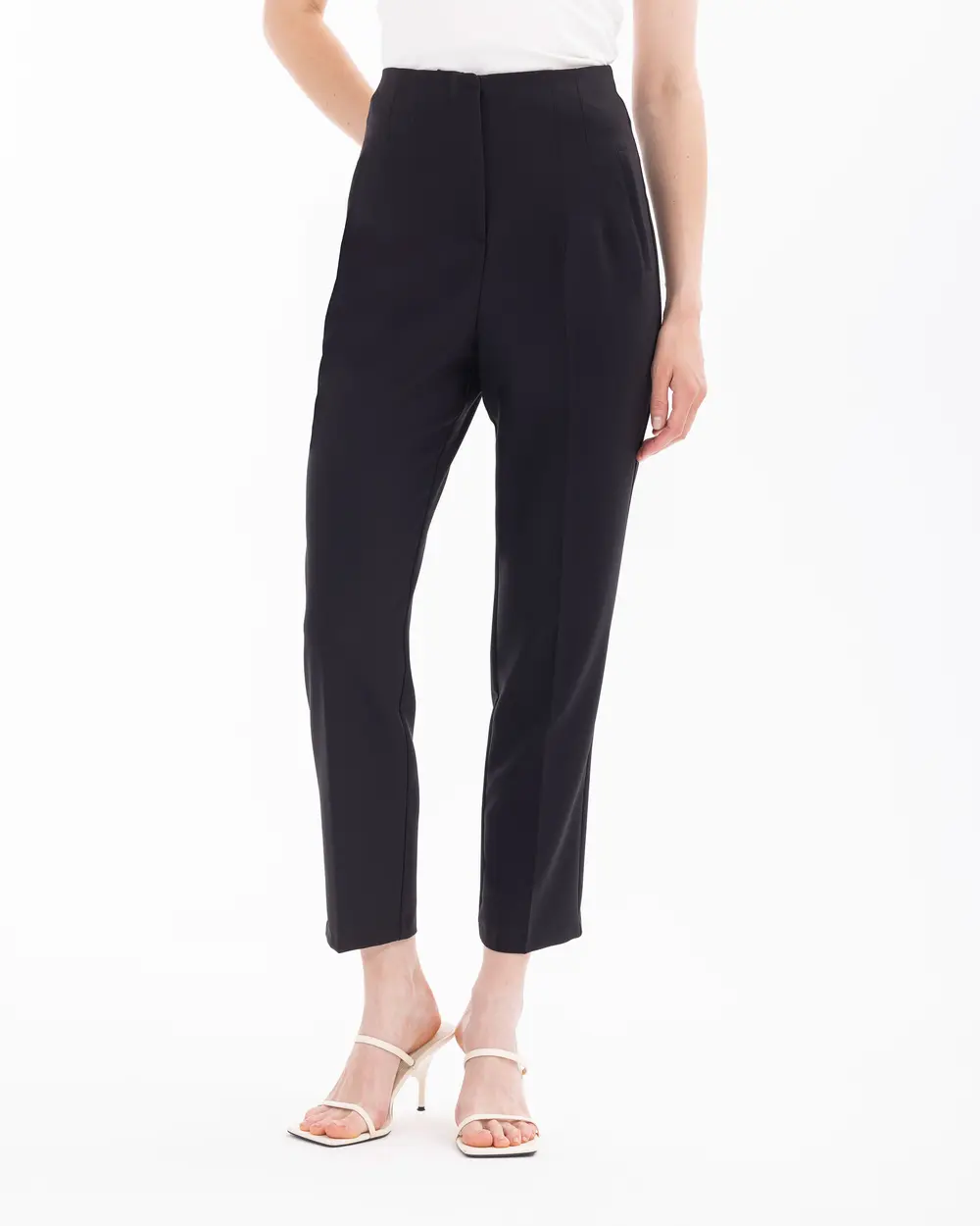 Ankle Length Trousers with Zipper Detail