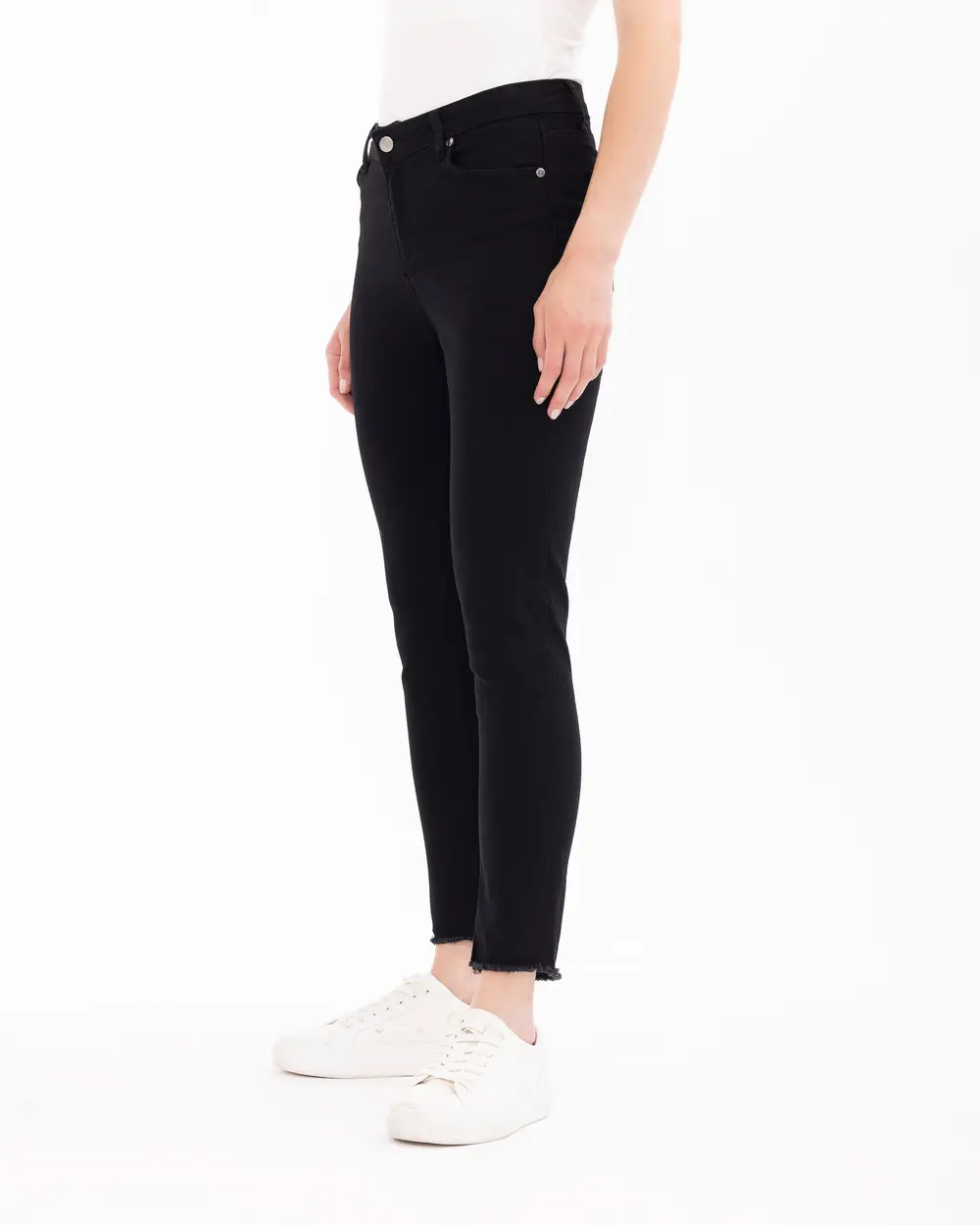 Ankle Length Pants with Button Detail