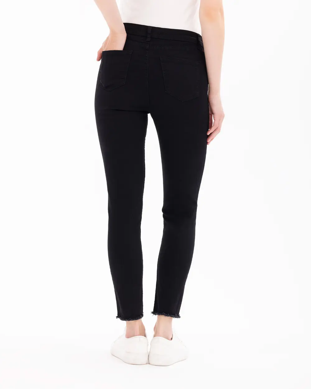 Ankle Length Pants with Button Detail