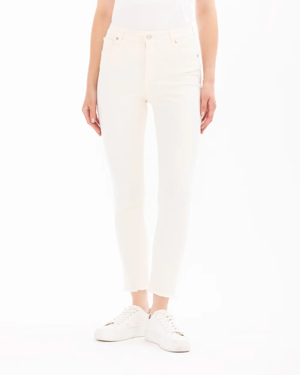 Ankle Length Pants with Button Detail