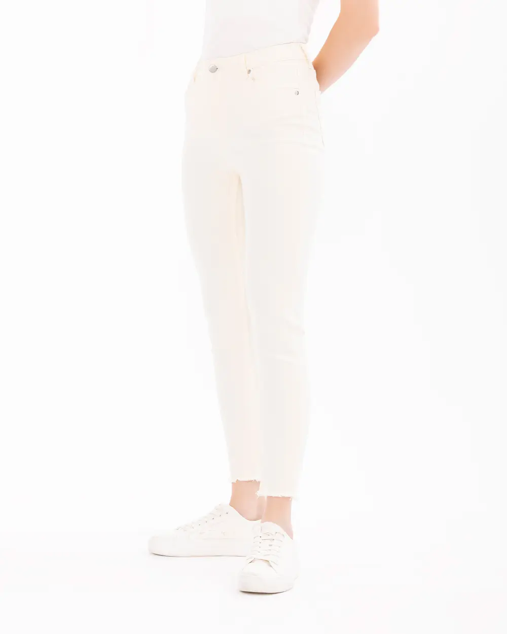 Ankle Length Pants with Button Detail