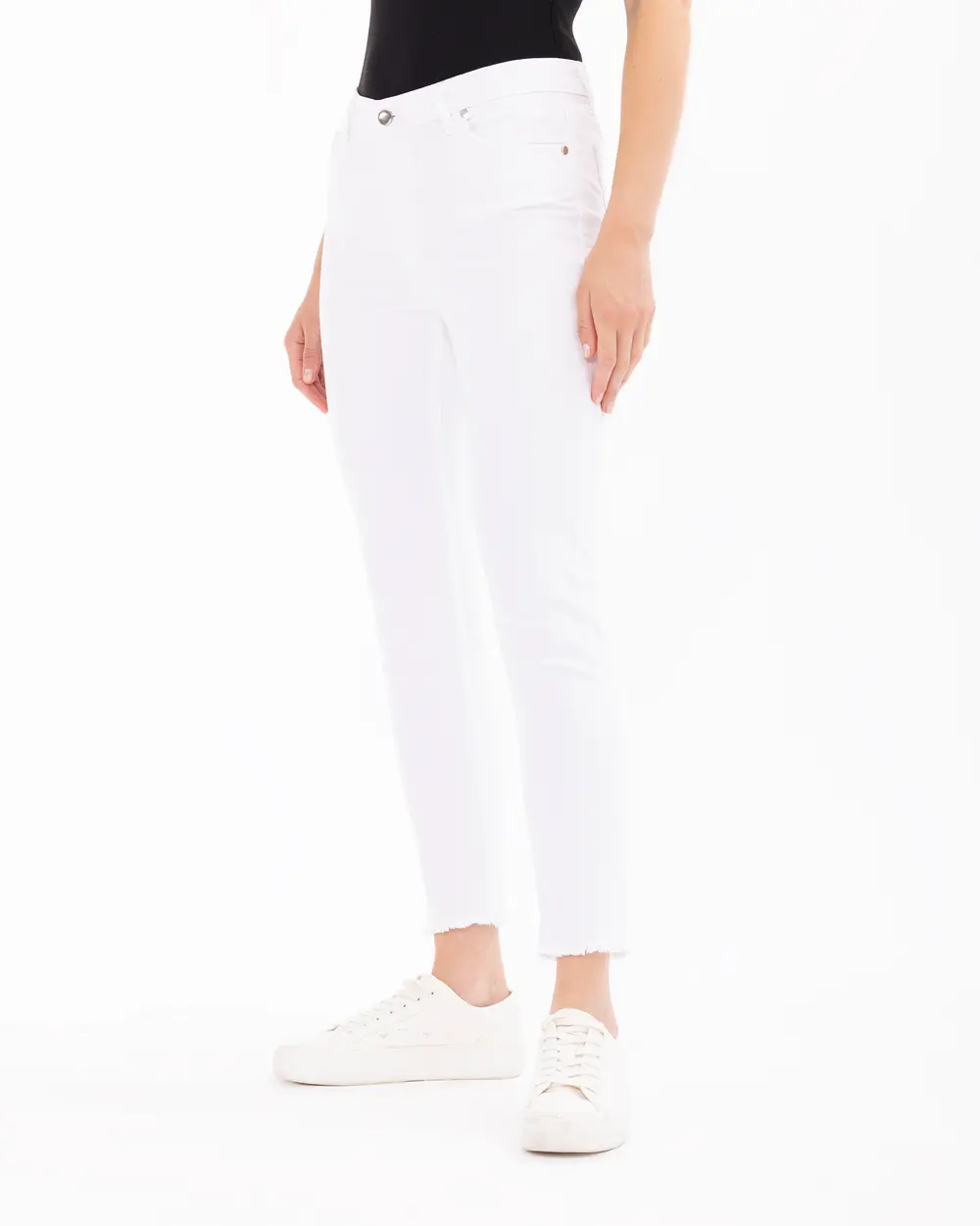 Ankle Length Pants with Button Detail