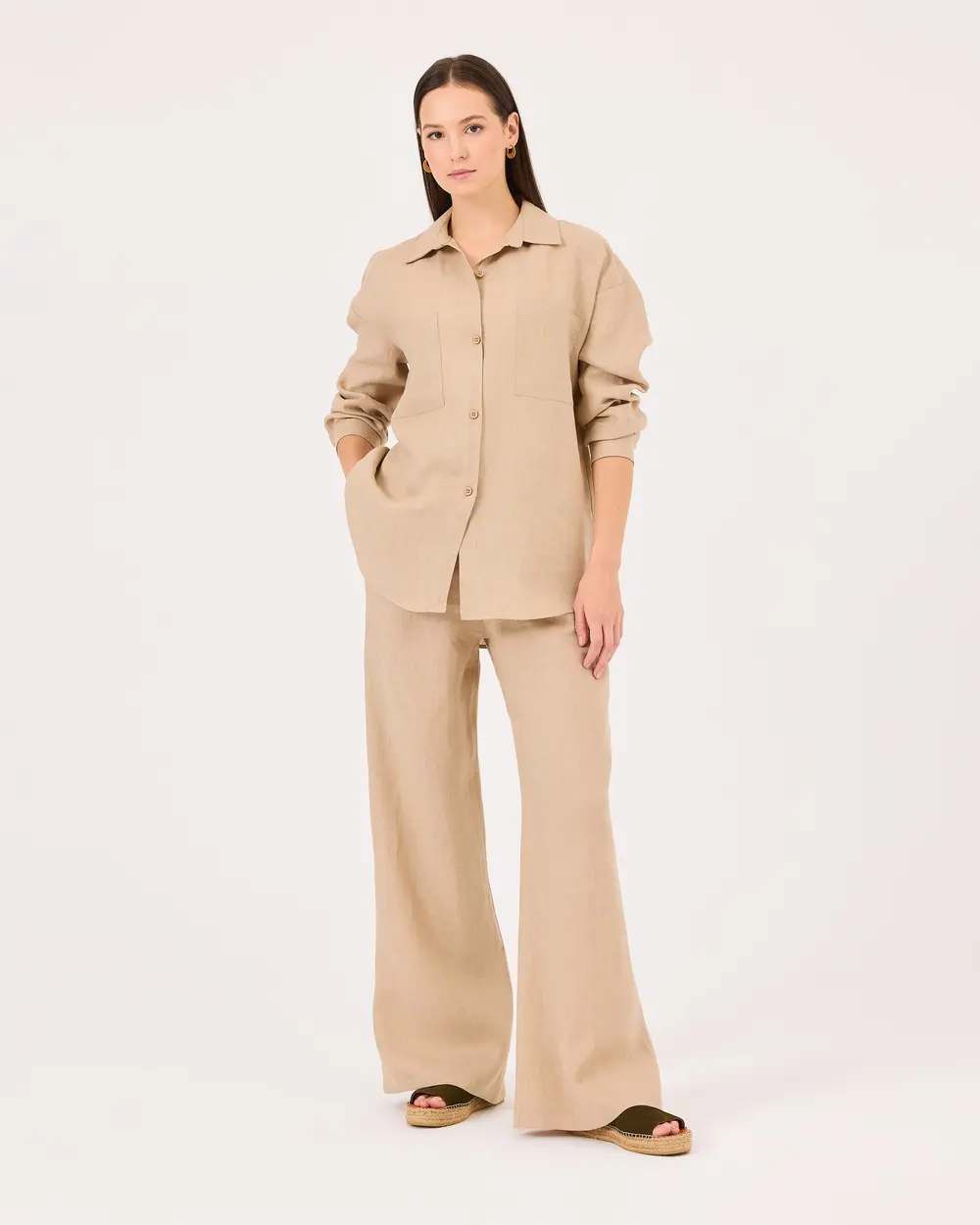 Elastic Waist Linen Pants