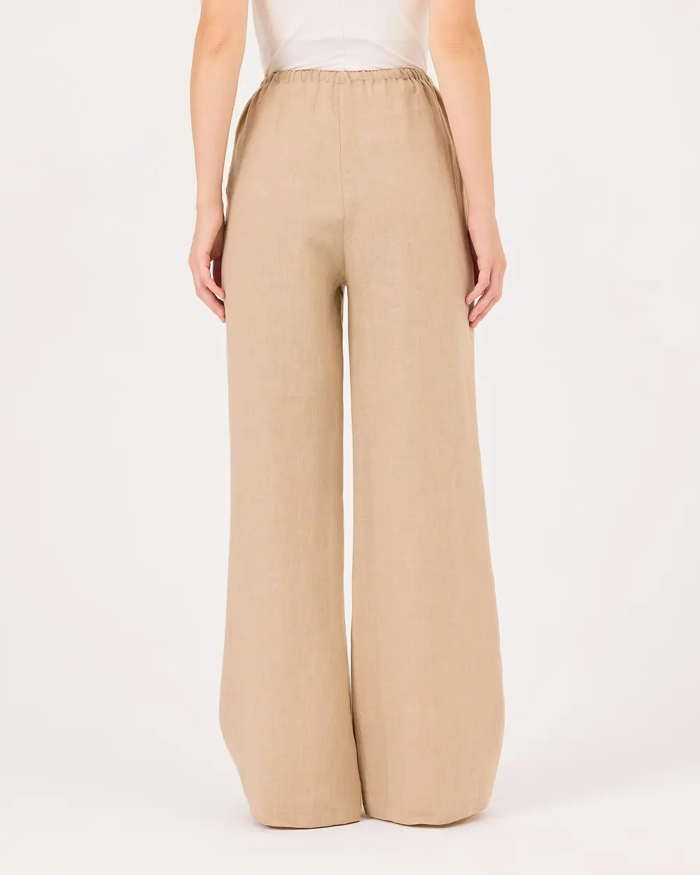 Elastic Waist Linen Pants