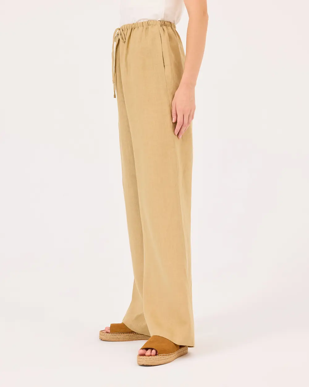 Elastic Waist Linen Pants