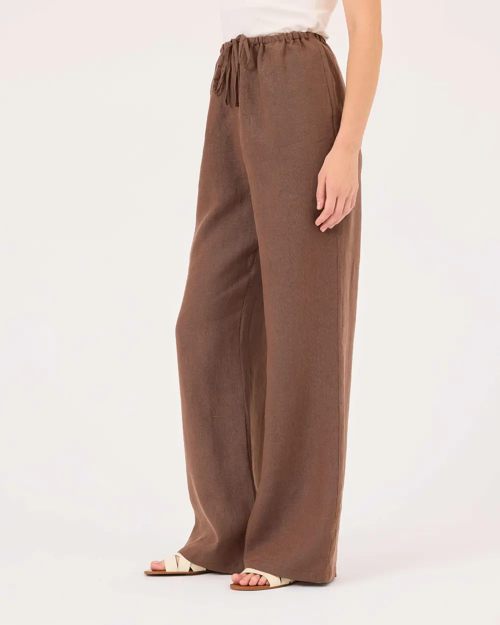 Elastic Waist Linen Pants