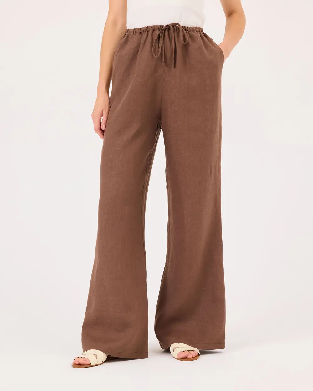 Elastic Waist Linen Pants