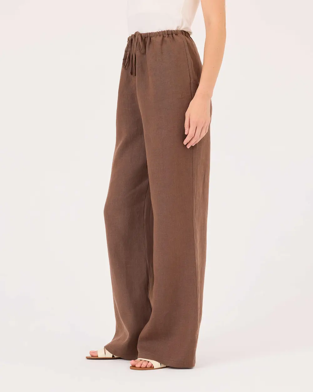 Elastic Waist Linen Pants