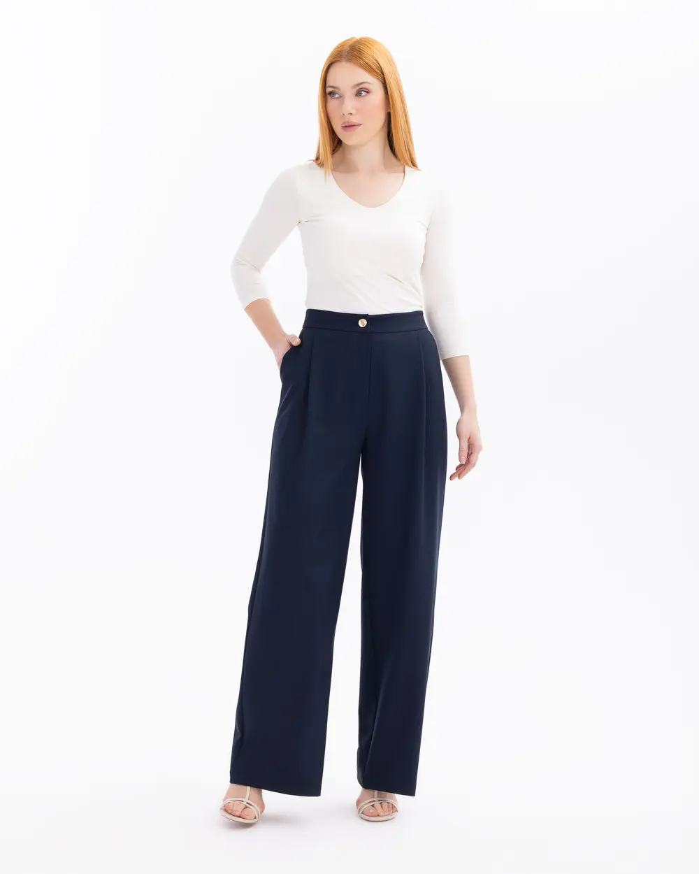 Button Detailed Pants with Pockets