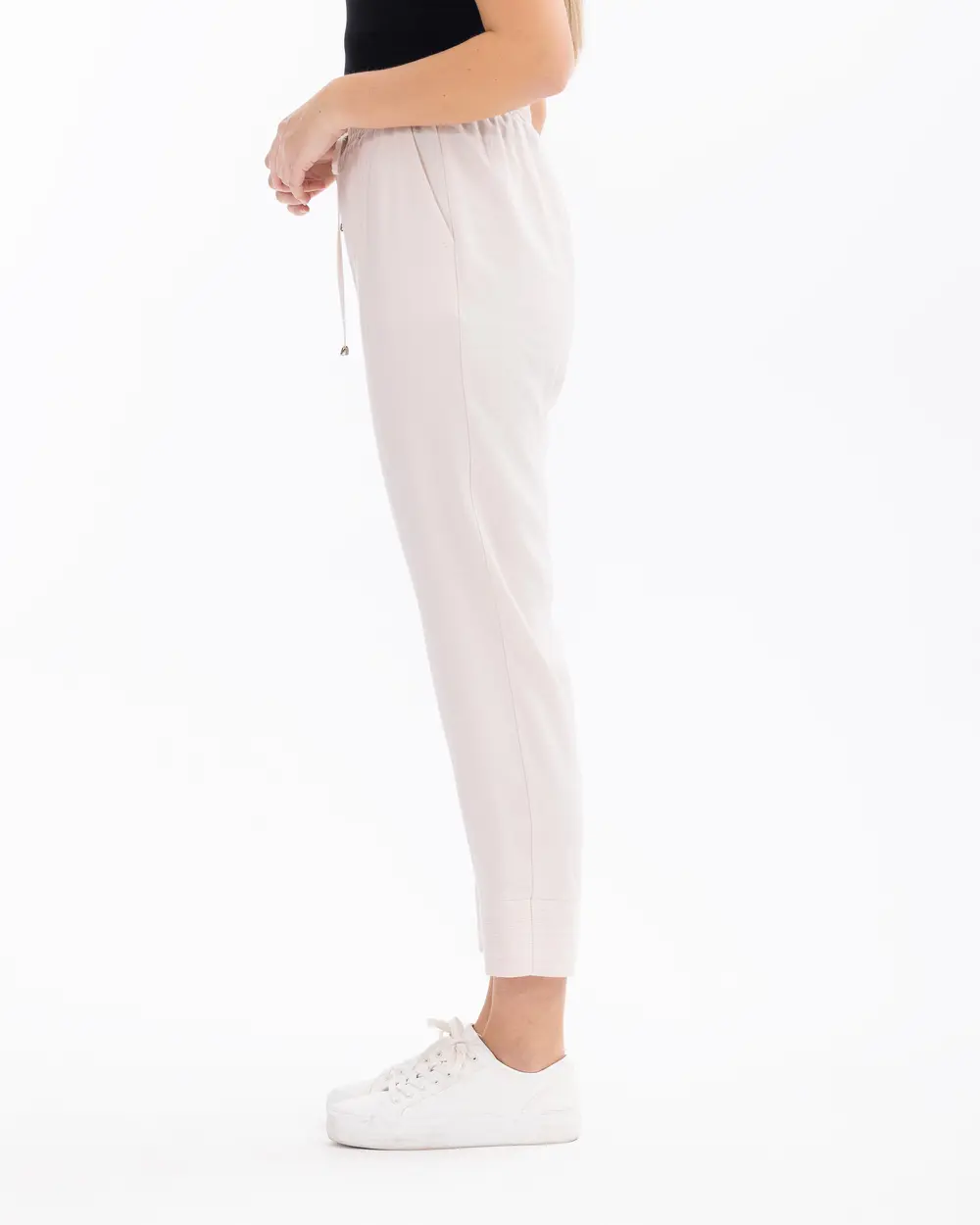 Ankle Length Pants with Elastic Waist Pockets