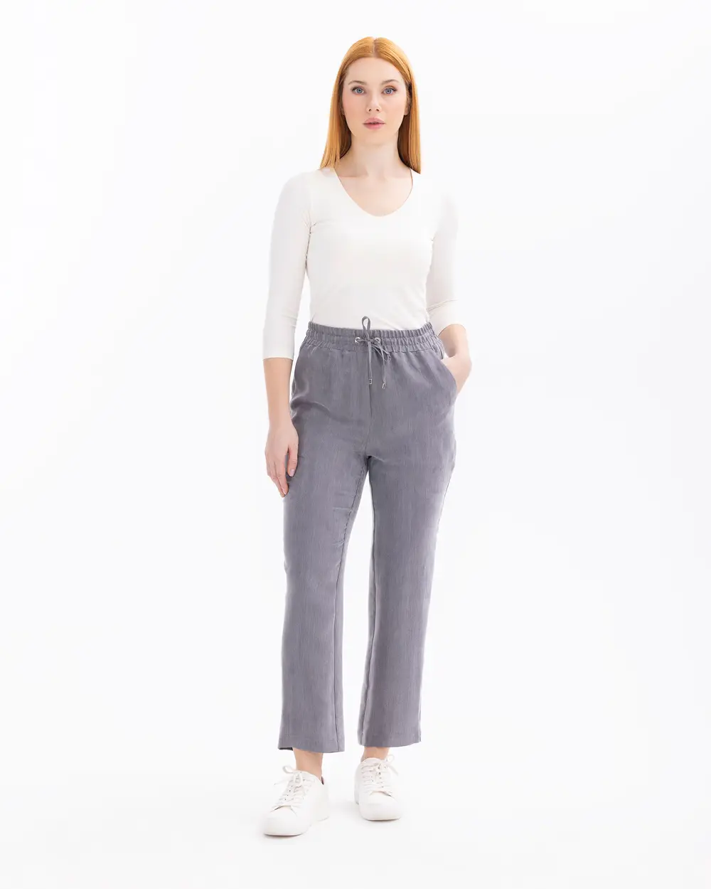 Pants with Elastic Waist Pockets