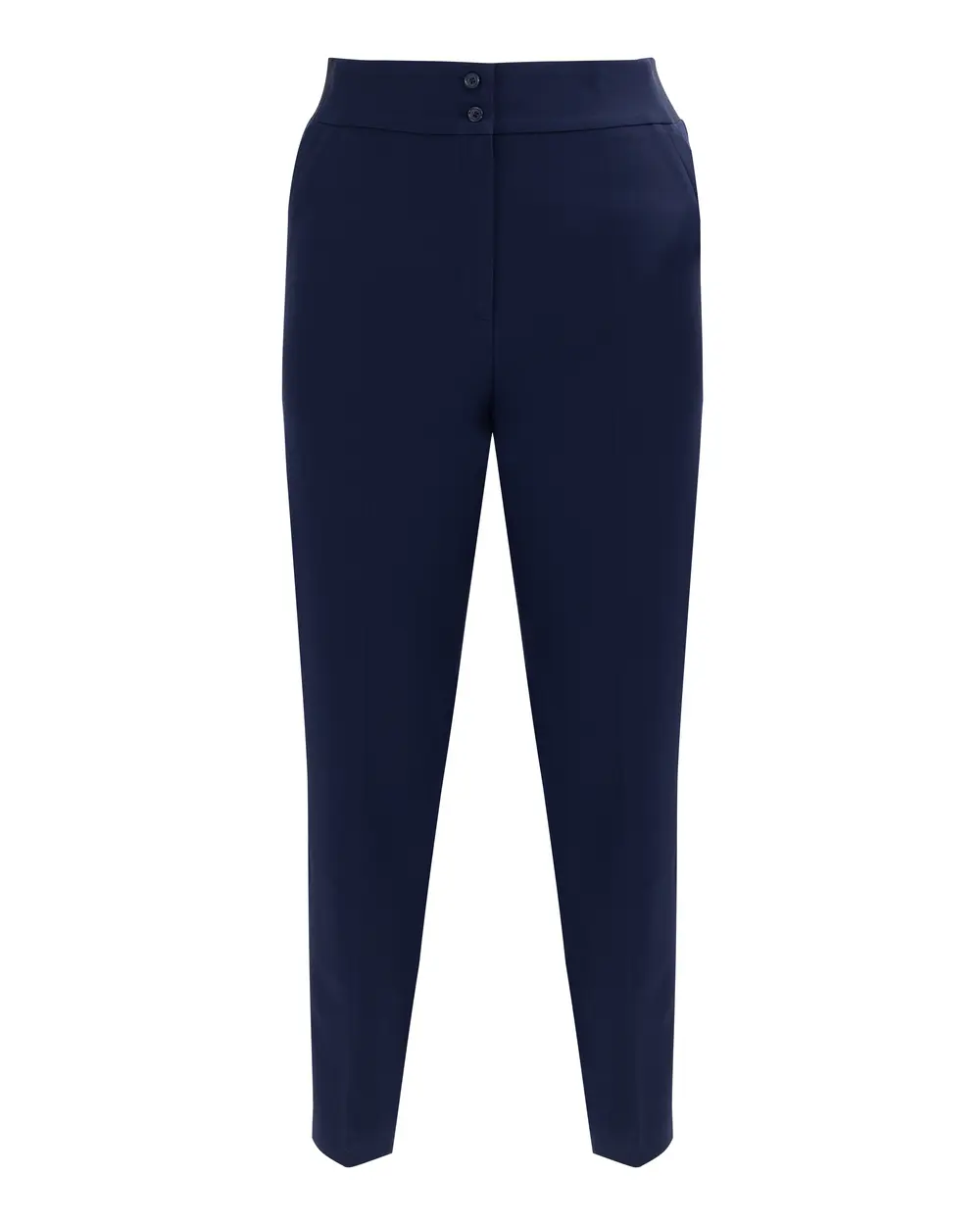 Plus Size Straight Pants with Half Elastic Waist