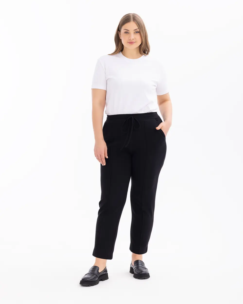 Plus Size Elastic Waist Lace-up Pants