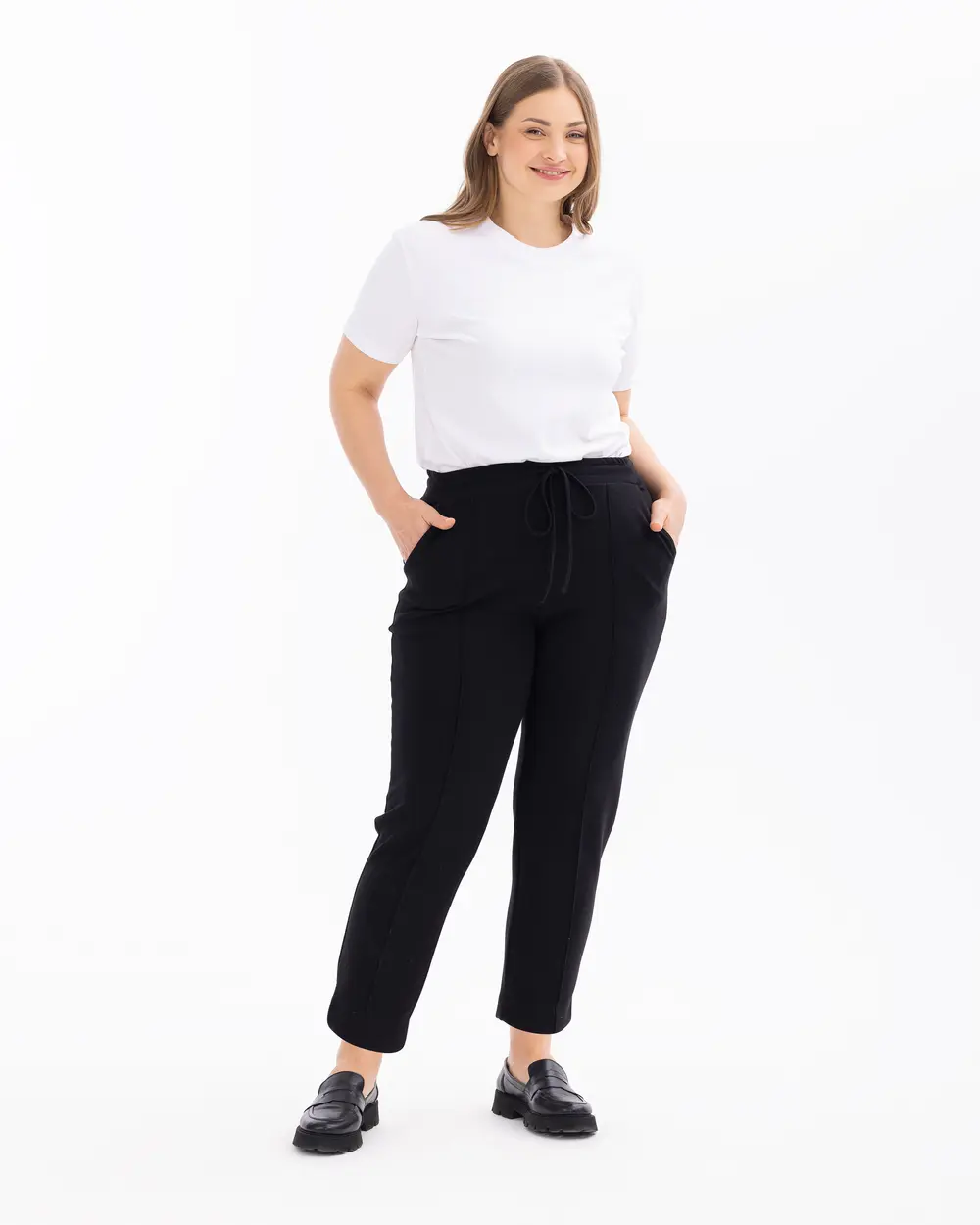 Plus Size Elastic Waist Lace-up Pants