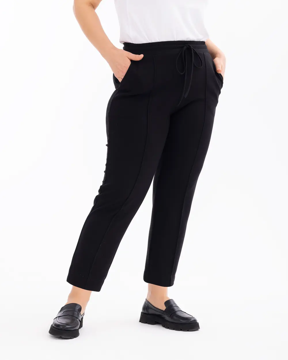 Plus Size Elastic Waist Lace-up Pants