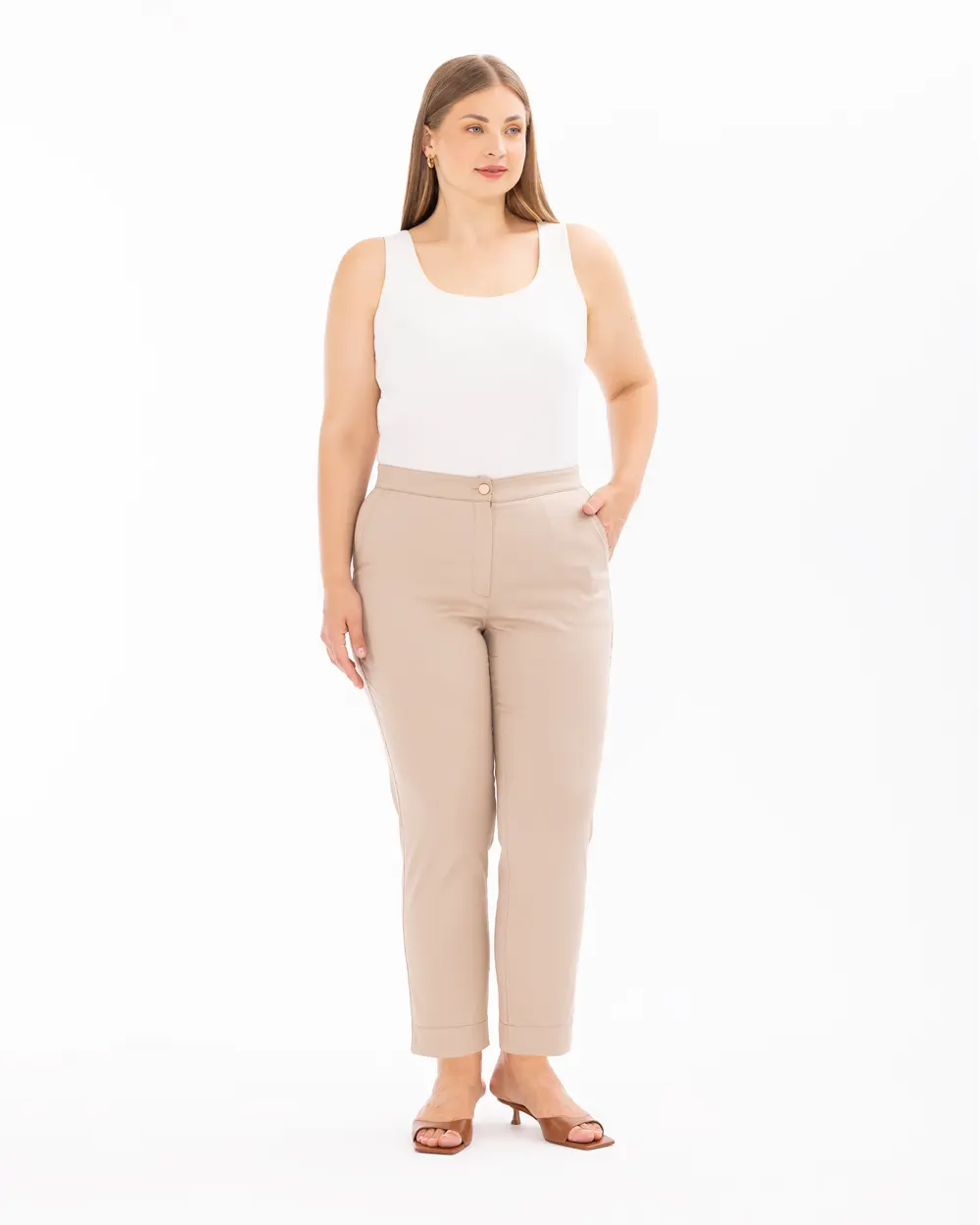 Plus Size Wide Leg Pants with Pockets