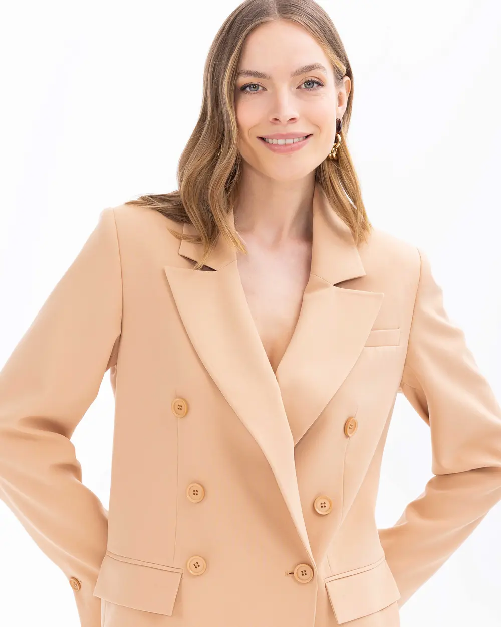 Double-breasted Collar Buttoned Jacket