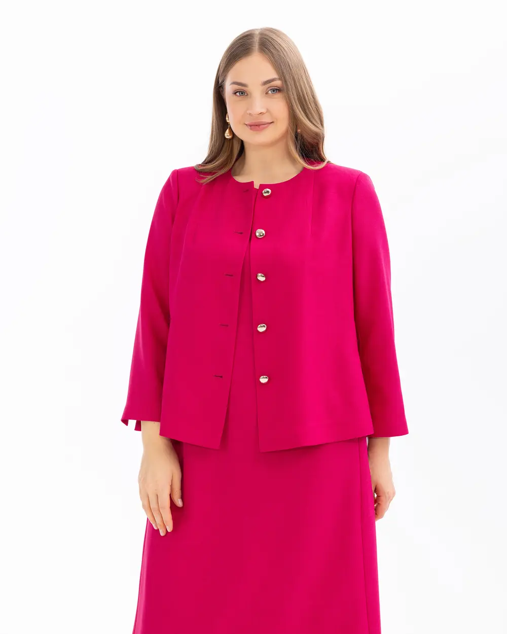 Plus Size Button Jacket