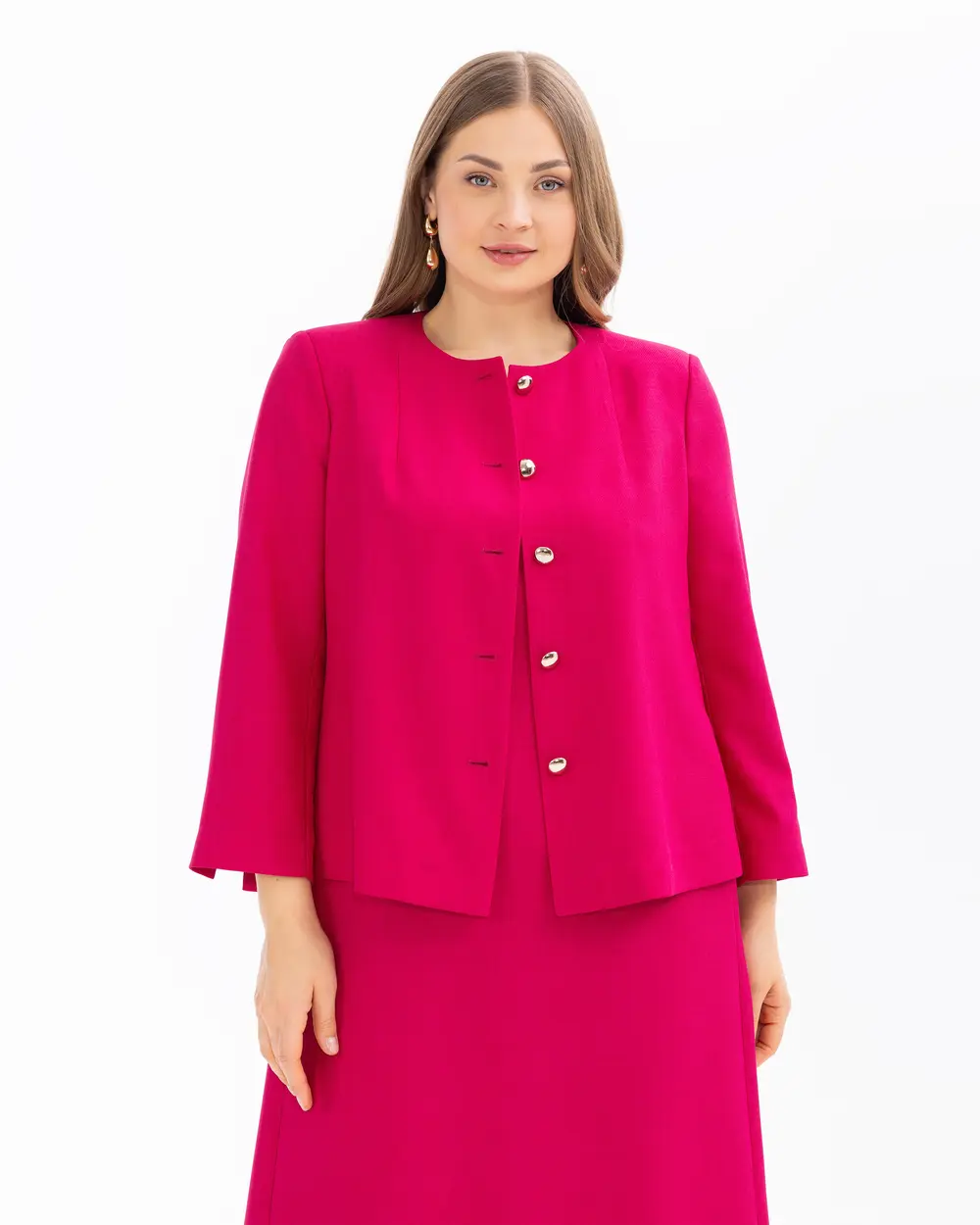 Plus Size Button Jacket