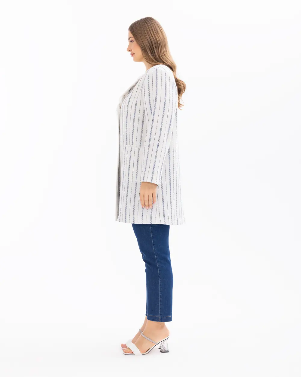 Plus Size Striped Jacket