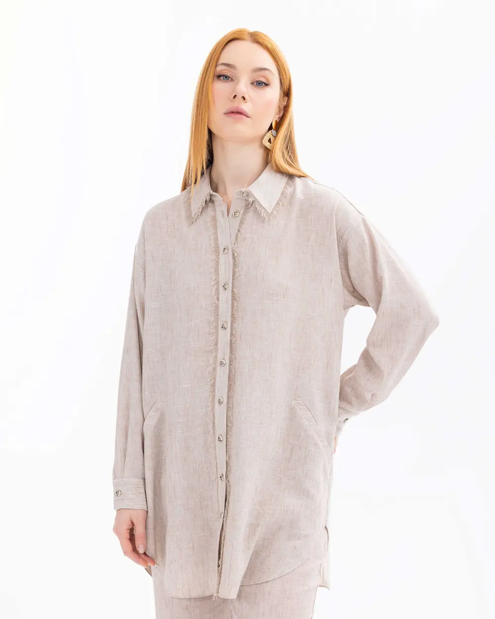 Shirt Collar Tunic with Pockets