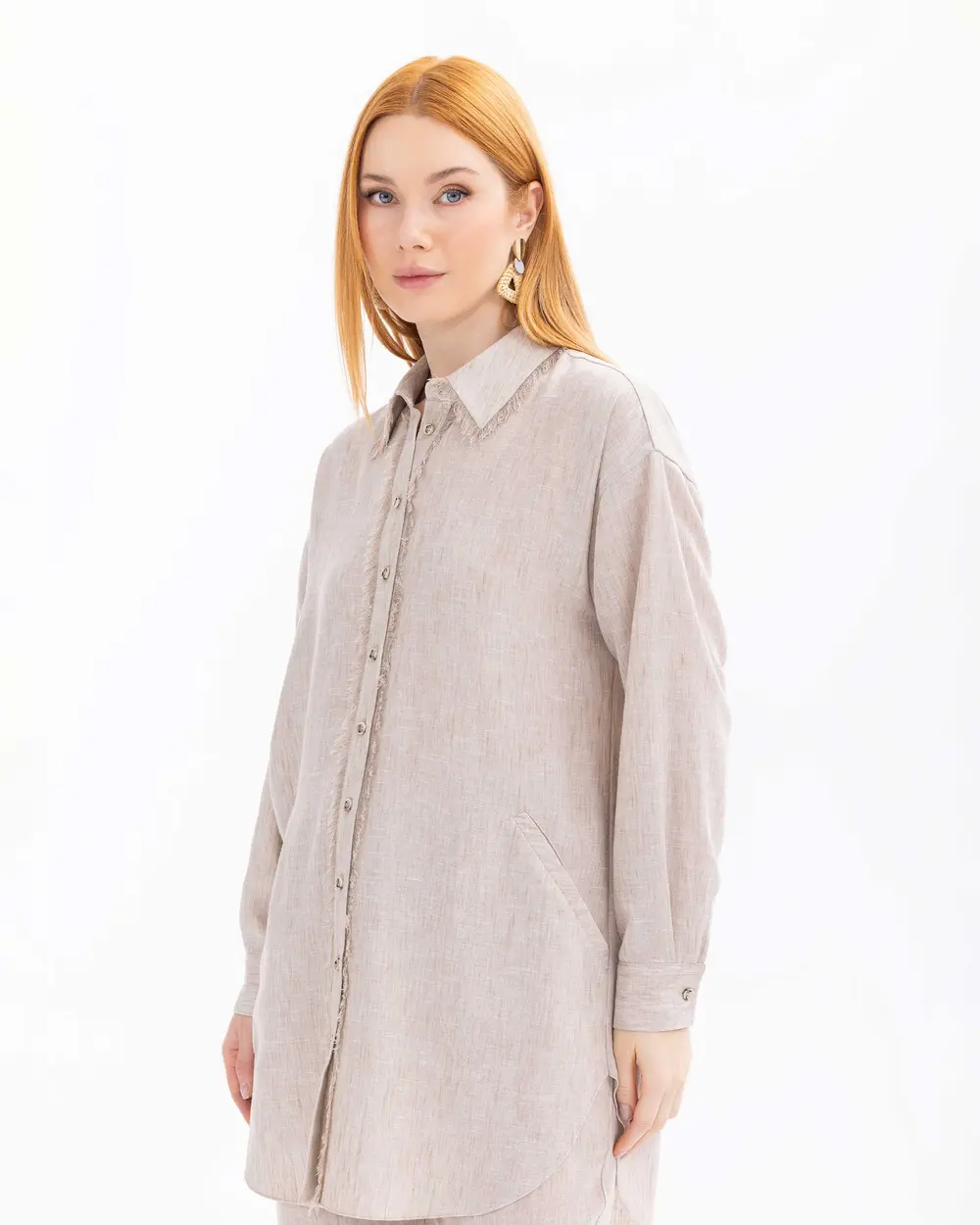 Shirt Collar Tunic with Pockets