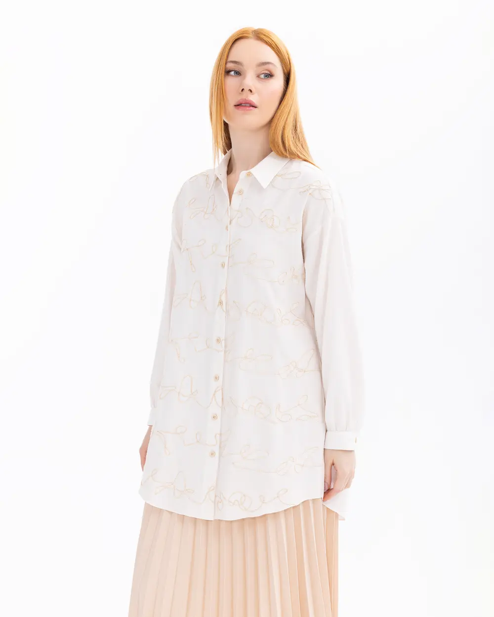 Embroidered Button Detailed Shirt