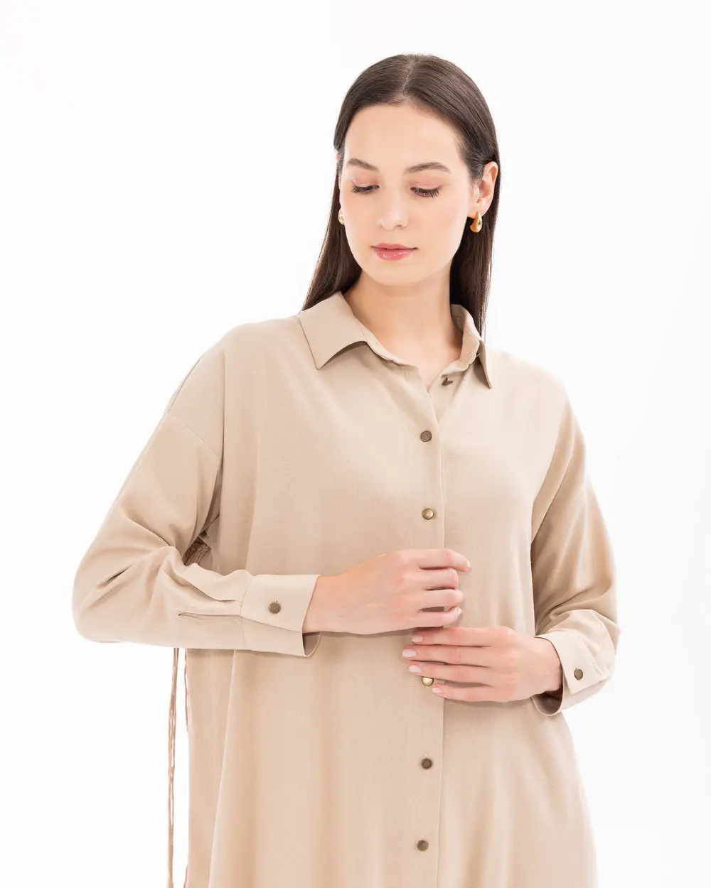 Buttoned Long Sleeve Tunic