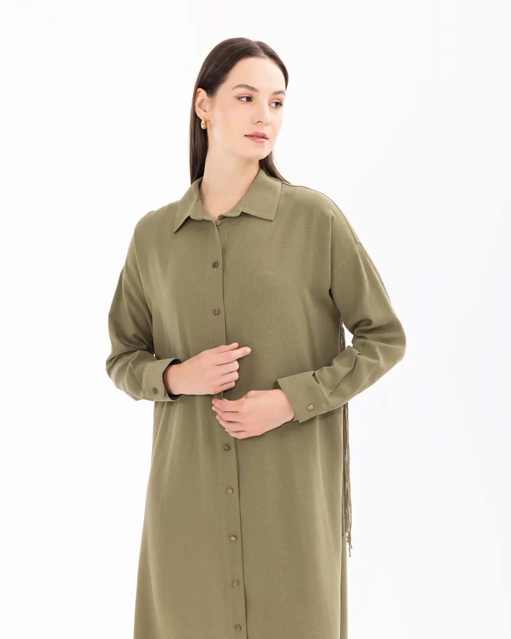 Buttoned Long Sleeve Tunic