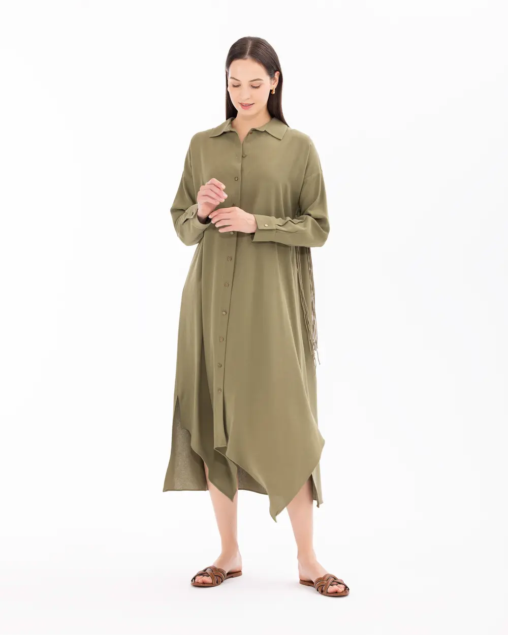 Buttoned Long Sleeve Tunic