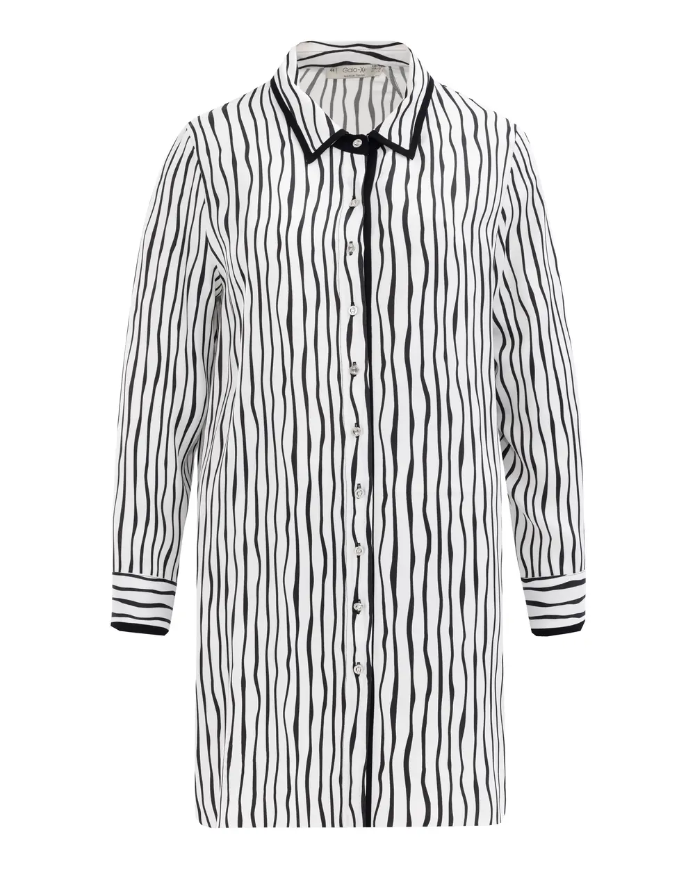 Plus Size Striped Button Detailed Tunic