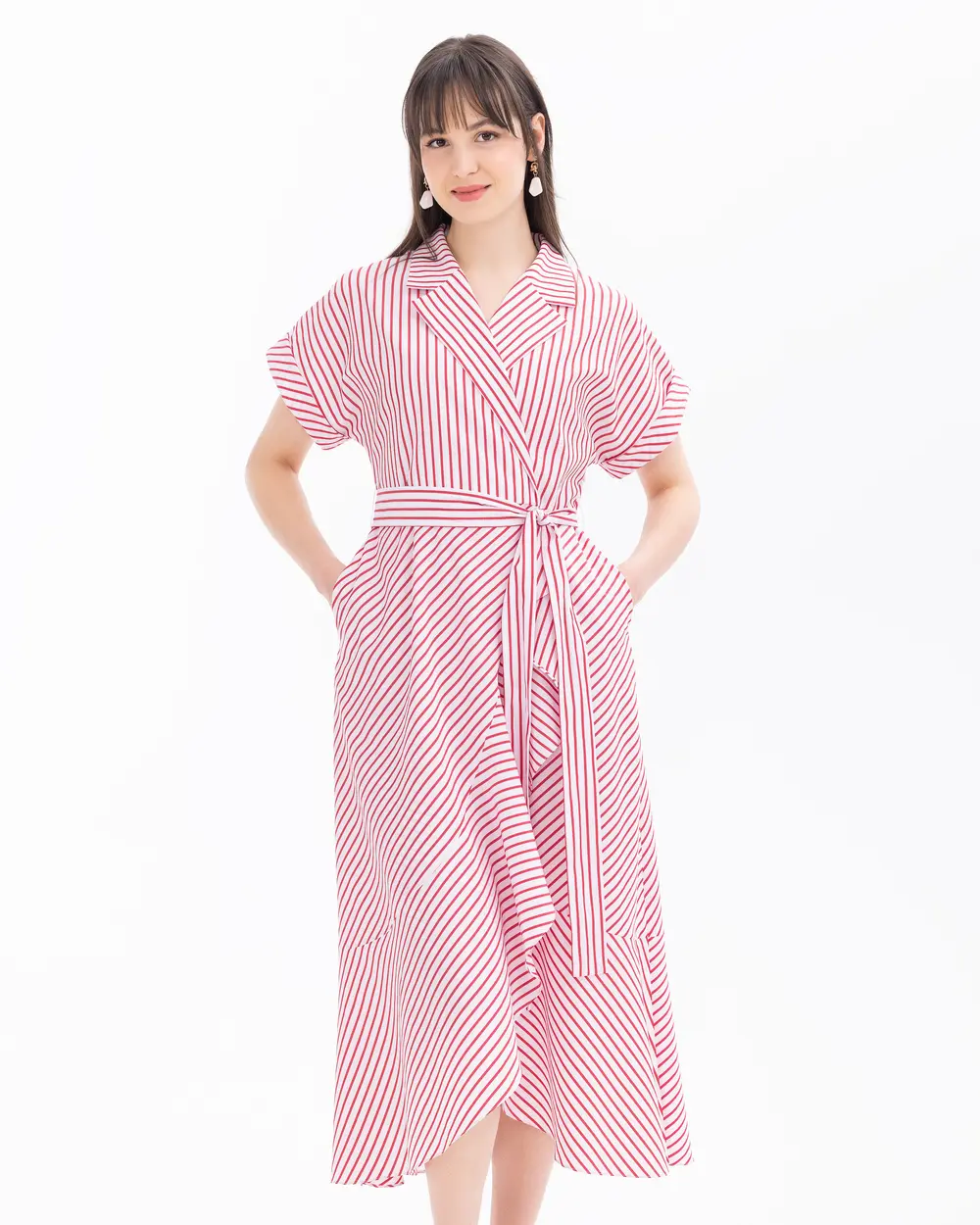 Striped Belt Detailed Dress