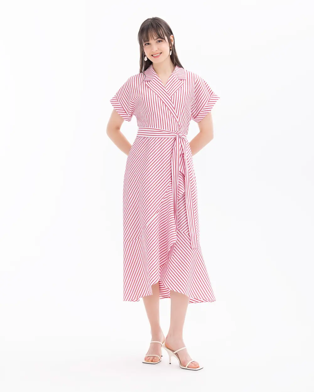 Striped Belt Detailed Dress