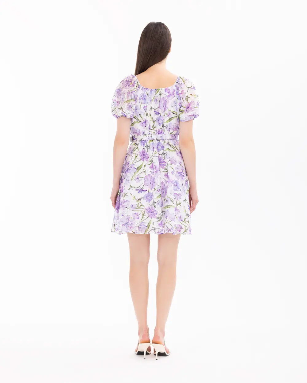 Floral Patterned Dress with Drawstring Waist