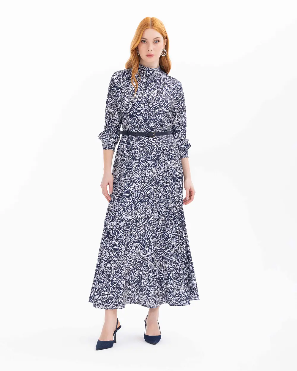 Patterned Maxi Length Dress