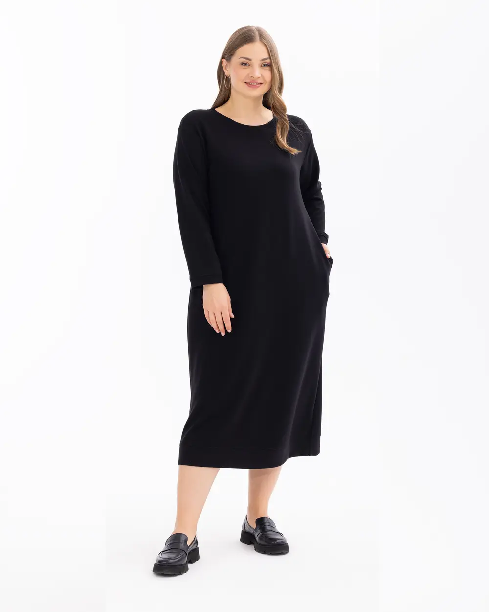 Büyük Beden Uzun Kollu Elbise