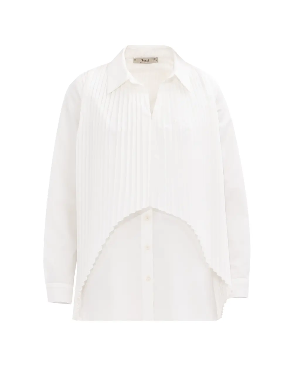 Asymmetric Stylish Shirt with Pleated Detail