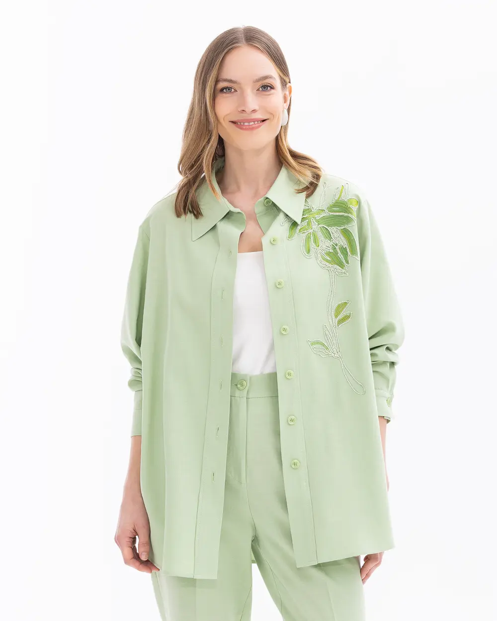 Embroidered Detailed Pocket Shirt