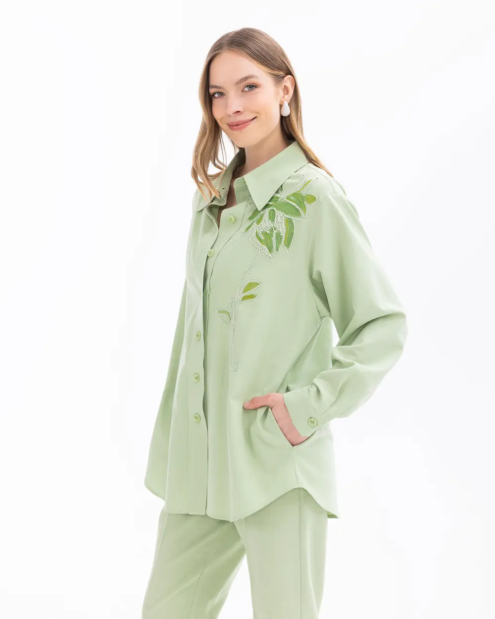 Embroidered Detailed Pocket Shirt