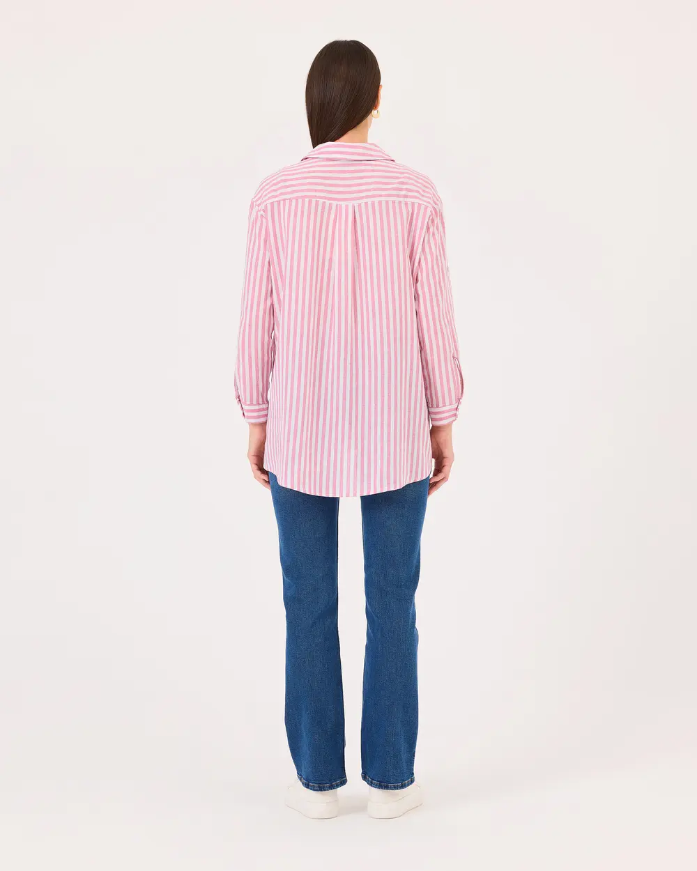 Striped Pocket Detailed Long Sleeve Shirt