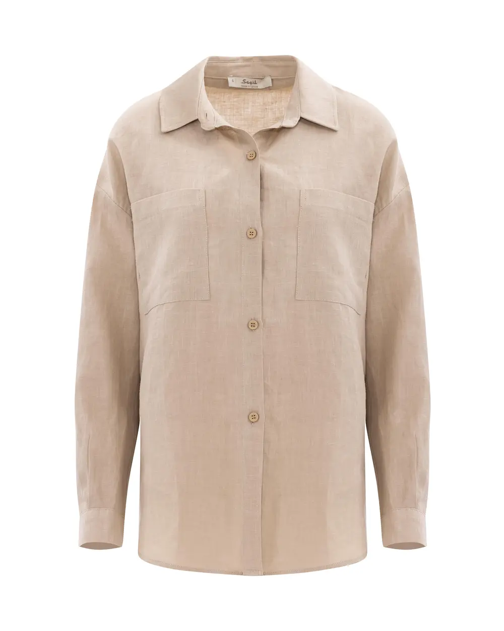 Buttoned Long Sleeve Linen Shirt