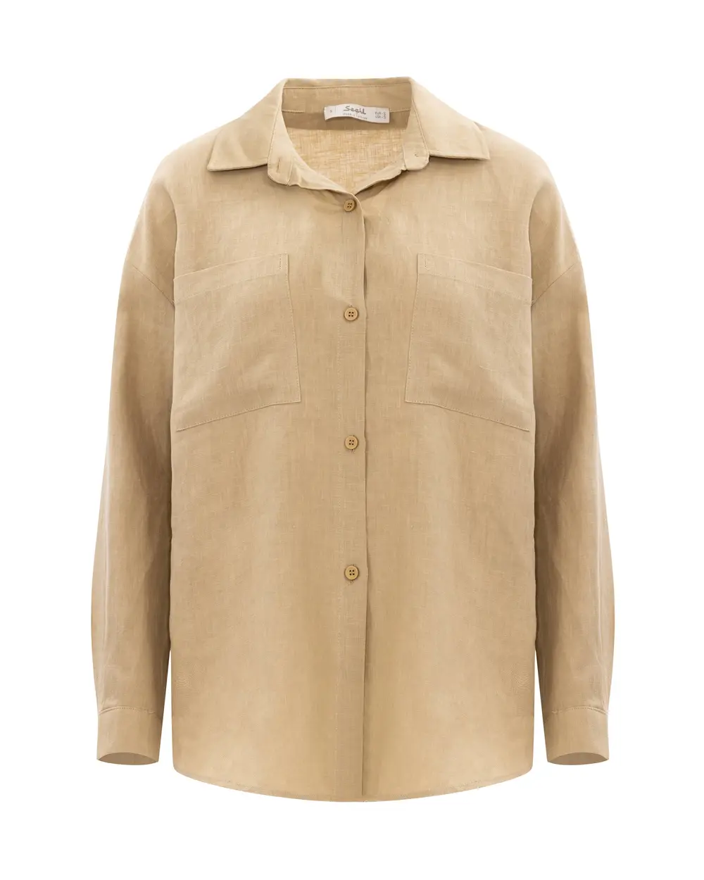 Buttoned Long Sleeve Linen Shirt