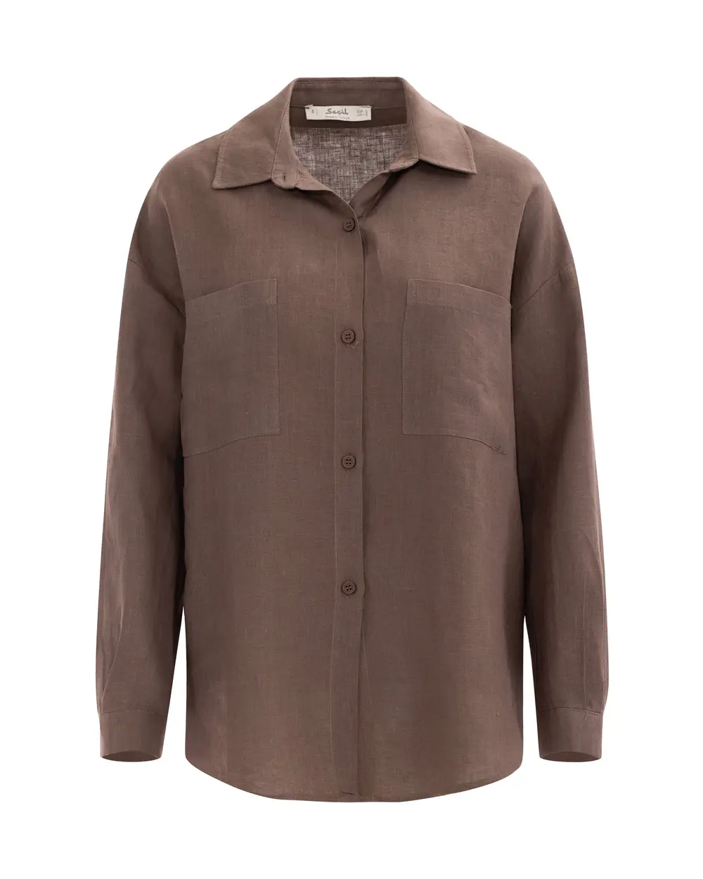 Buttoned Long Sleeve Linen Shirt