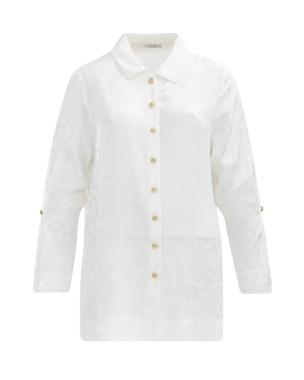 Plus Size Buttoned Sleeve Detailed Shirt