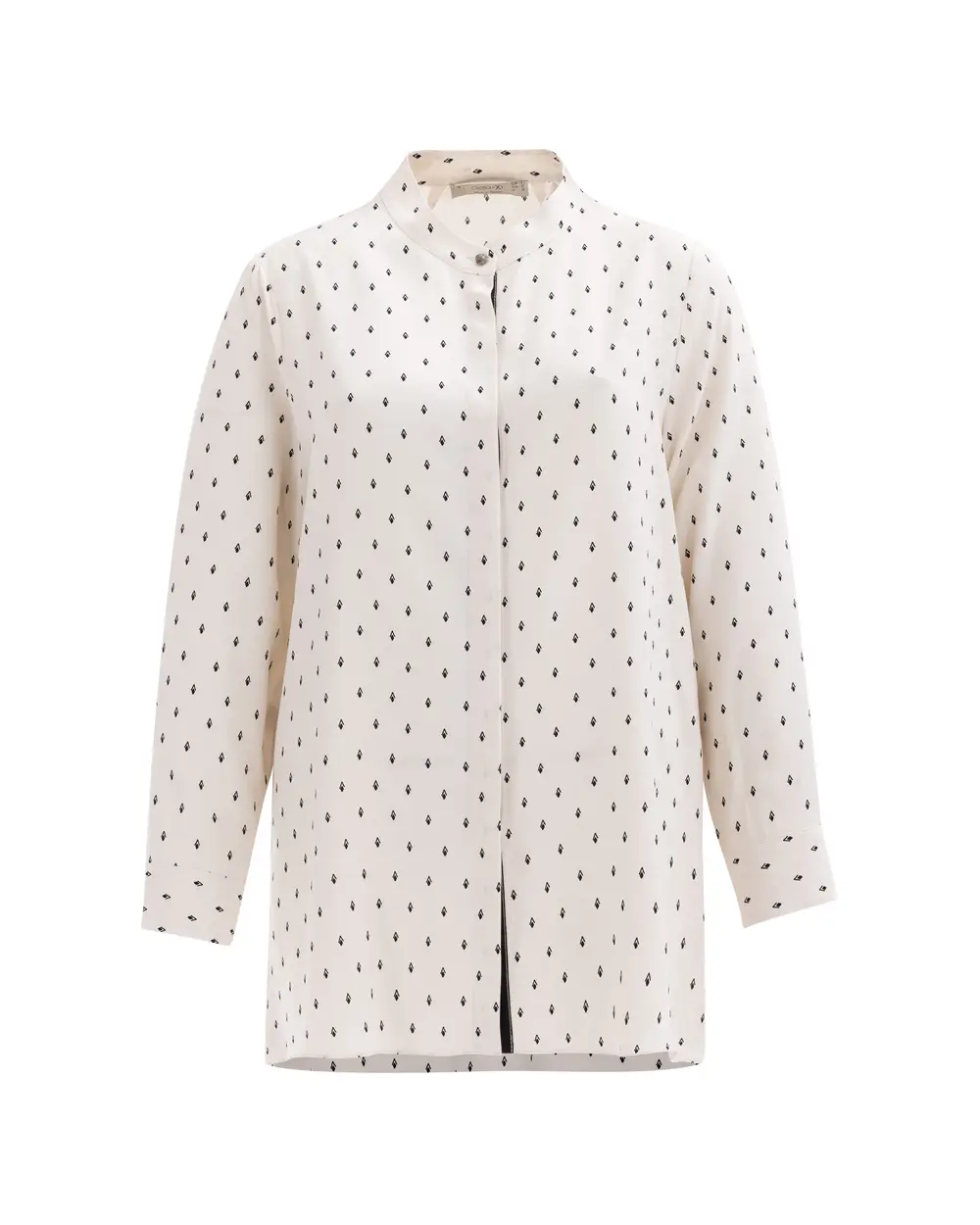 Plus Size Polka Dot Patterned Button Shirt