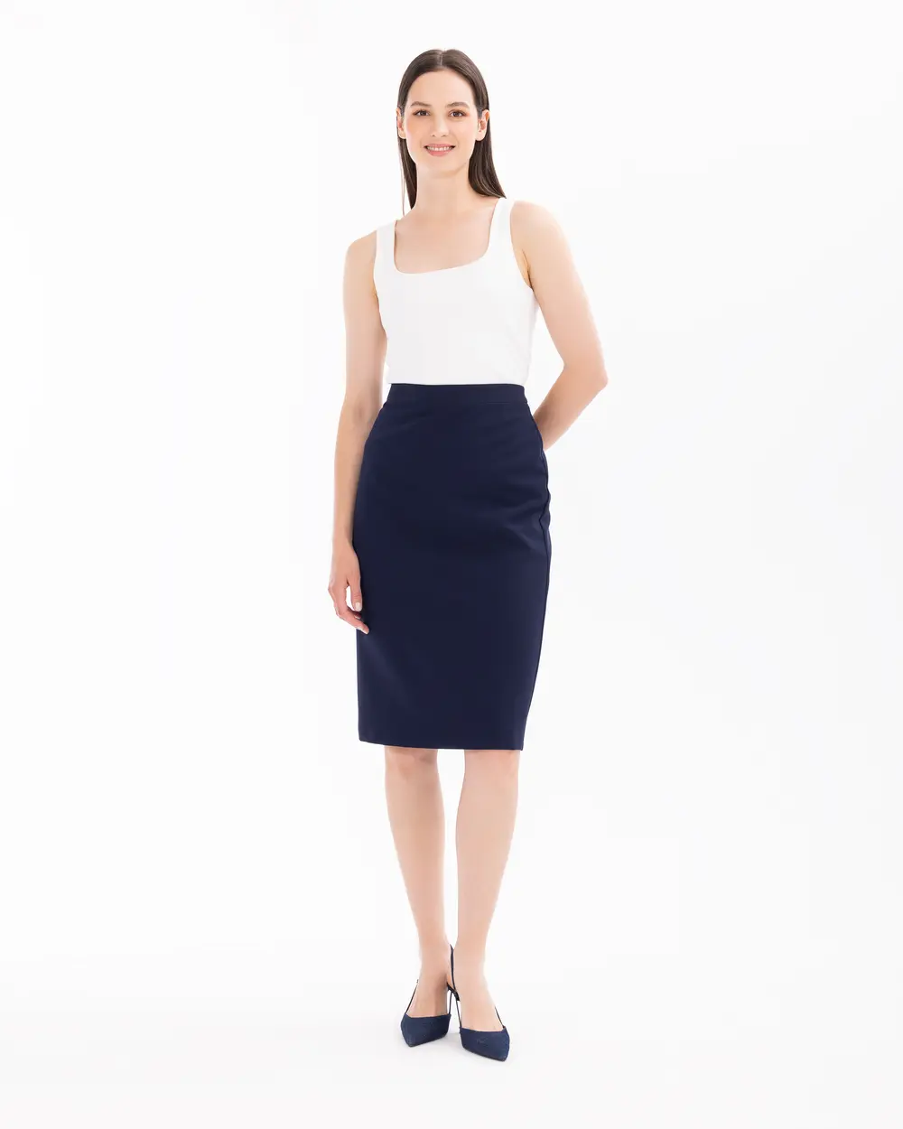 Below Knee Pencil Skirt