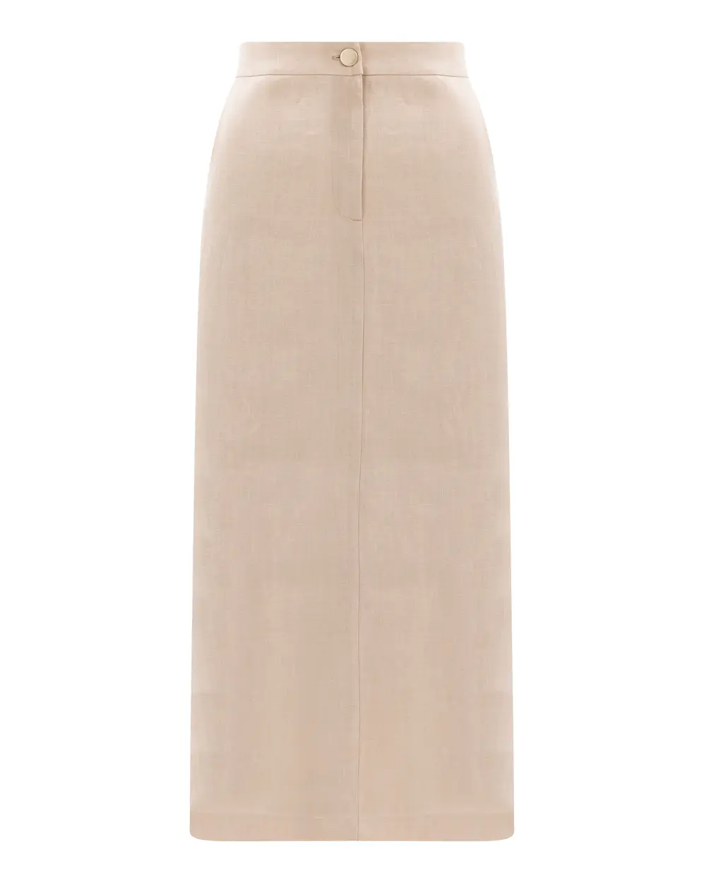 Midi Length Linen Skirt with Pockets